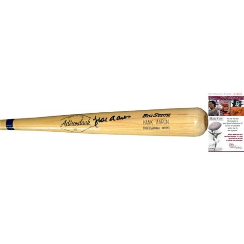 Hank Aaron Autographed/Hand Signed Adirondack Baseball Bat (James Spence)