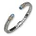 Sterling Silver With 14k Diamond and Blue Topaz Bangle