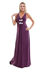 Sexy  Open-Back Summer Halter  Dress With Rhinestones