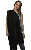 Premium Viscose Pashmina Shawl Stole Wrap Scarf in Black (28