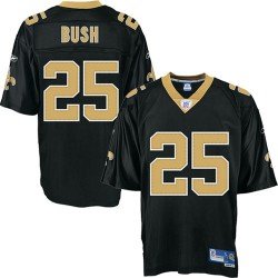 Reebok NFL Equipment New Orleans Saints #25 Reggie Bush Black Premier Tackle Twill Football Jersey