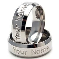 New PERSONALIZED NAME Titanium Ring, Free Sizing Band 4-17