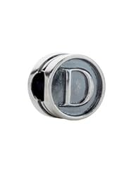 Kera Sterling Silver Alphabet Letter D Bead