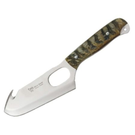 Hen & Rooster Guthook Bowie Fixed Blade Knife, 5.75in, Guthook Blade, Rams Horn Handle HR5004RH Hen & Rooster Guthook Bowie Fixed Blade Knife, 5.75in, Guthook Blade, Rams Horn Handle HR5004RH