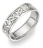950 Platinum 7mm Celtic Knot Wedding Band C4005