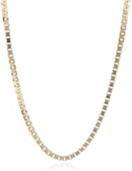 Duragold 14k Yellow Gold Polished Box Chain Necklace (1.1mm)