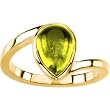 14K Yellow Gold Cabochon Peridot Ring