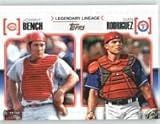 2010 Topps Legendary Lineage #LL10 Johnny Bench / Ivan Rodriguez - Cincinnati Reds / Texas Rangers (Baseball Cards)
