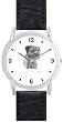 BORDER TERRIER DOG (MS) - WATCHBUDDY&reg; DELUXE SILVER TONE WATCH - Black Strap - Large Size (Men's or Jumbo Women's Size)