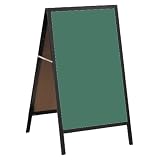 3'H x 2'W A-Frame Sidewalk Board, Composition Chalkboard, Black Alumin