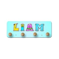 Personalised Childrens 3D Coat Peg Blue