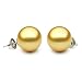 Gold South Sea Pearl Stud Earring - 13-14mm, AA+ Quality, Solid 14k Gold