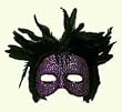 Charleston Purple 1/2 Mask with Feathers