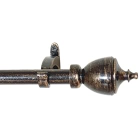 Window Curtain Rod Drapery Rod 28 Inch -48 Inch Metal Urn Bronze