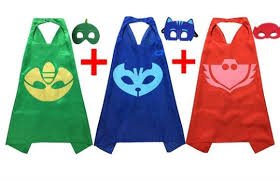 PJ Masks Costumes For Kids Set of 3 Catboy Owlette Gekko Mask with Cape (27.5 inches)