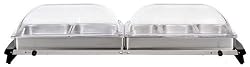 Broilking NBS-5RT Professional Grand Stainless Buffet Server With Clear Rolltop Lids