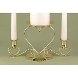 Shopzeus USA zeusd1-HOBH-4332188 Triple Heart Candle Holder- Brass