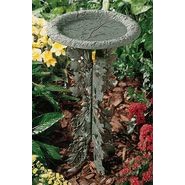Pedestal Oakleaf Birdbath Verdigris by A Bird's Home