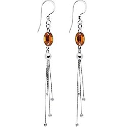 Handcrafted Austrian Copper Night Sterling Earrings MADE WITH SWAROVSKI ELEMENTS