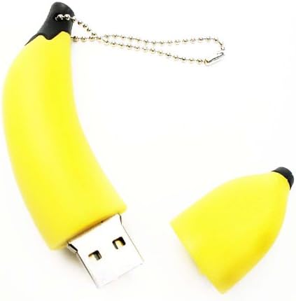Yellow BANANA Fruit keychain 4GB USB Flash Drive - in Gift box - with GadgetMe Brands TM Stylus Pen