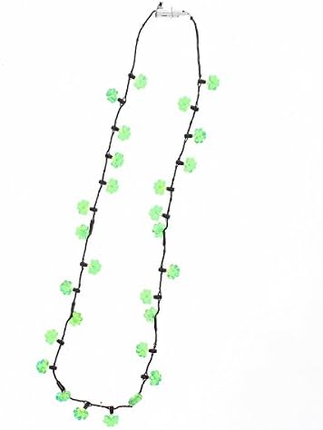 St Patricks Day Shamrock Light Necklace - Accessories Party Supplies Jewelry - Green