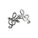 Treble Clef Musical Note Silver Cufflinks with Presentation Box