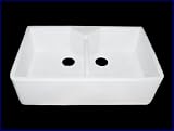 Kitchen Farmhouse Apron Front Sink - White Double Bowl
