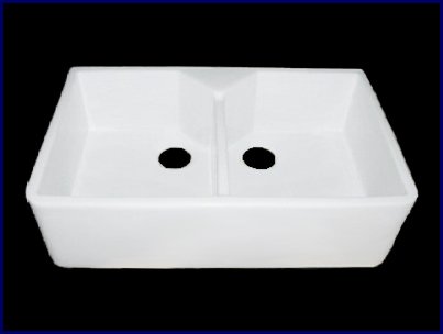 Kitchen Farmhouse Apron Front Sink - White Double Bowl