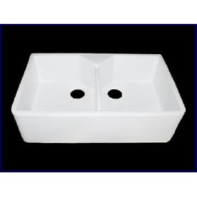 Kitchen Farmhouse Apron Front Sink - White Double Bowl by Barclay at YouRemodel