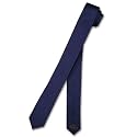 SILK Narrow NeckTie EXTRA Skinny NAVY BLUE Thin Men's Neck Tie
