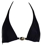ViX Women's Gem Long Black Triangle Bikini Top, Medium