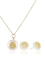 Córdoba Jewels Conjunto de cadena, colgante y pendientes plata de ley 925 milésimas bañada en oro