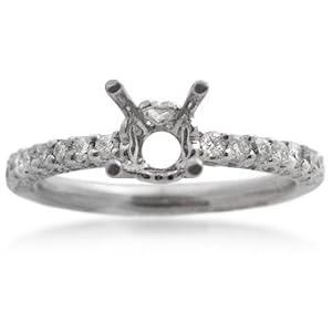 Diamond & 18k White Gold Engagement Ring Mounting