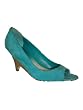 MIU MIU Suede Wedge Open Toe Shoe in Turchese