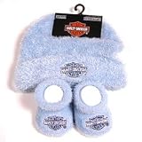 Harley Baby Hat and Bootie Set (Blue) - Size 3 - 6 Months