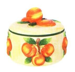 PEACH 3D Ceramic Tortilla Holder Warmer NEW