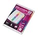 Table of Contents Dividers, Numerical, 8-1/2"x11", Multi-Color, 12 Tabs/Set AVE11141