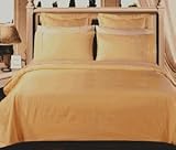 Full/queen 3-PC Solid Gold Duvet Cover Set 300 Thread Count Egyptian Cotton ....