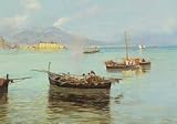 12X16 inch Pratella Attilio Porto Di Napoli A Pair 1892 Canvas Art