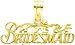 14K Gold Diamond Cut Bridesmaid Pendant
