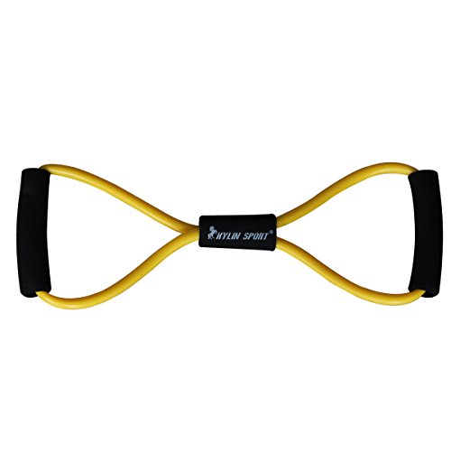 KYLIN SPORT Figure 8 Ultra Premium Toner Resistance Exercise Band For Yoga Fitness Workout (Yellow ( Light 10 Pounds))