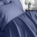 300 Thread Count Egyptian Cotton 300TC Duvet Set, King, Navy Stripe 300 TC