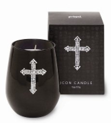 Primal Elements - Cross Icon Candle (Cashmere and Amber Scent)