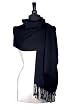 100% Pashmina BLACK Shawl Wrap. Woman's Scarf.
