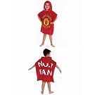 Kids/Childrens Manchester United Poncho 100% Cotton Hooded Towel