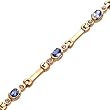 14K Yellow Gold Tanzanite and Diamond Bracelet