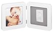 Baby Art 34120050 - Print Frame für Foto und Hand-/ Fußabdruck, quadratischer Rahmen mit abgerundeten Ecken, White & Grey