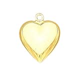 14K Yellow Gold Heart Charm