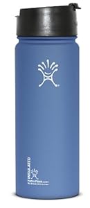 Hydro Flask Wide Mouth Stainless Steel Drinking Bottle with Hydro Flip Cap, Everest Blue, 18-Ounce