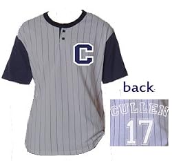 Cullen 17 Pinstripe Baseball Jersey Adult Sizes Grey & Navy